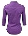 Foryous Women Button Down Shirt 3/4 Sleeve Blouses Slim Fit Plus Size