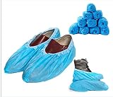 Blue Shoe Guys Disposable Waterproof Boot & Shoe Covers, 100 Pack (50 Pairs) | Non Slip Foot Booties, Indoor/Outdoor, Protects Carpets/Floors | Extra Large Size (US Men's 12+)