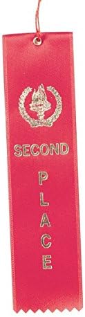 Award Ribbons Second Place-Red (Pack of 50)