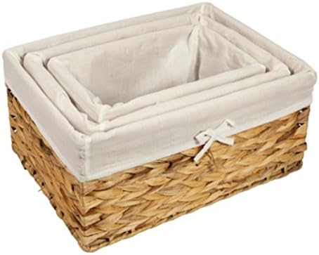 Woodluv Storage Baskets for Shelves Woven Natural Hamper Gift Basket Bathroom Storage Basket organiser Toys Storage, Large - Image 3