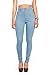 Vibrant Women's Juniors Vintage High Waist Denim Skinny Jeans 15 Light Blue