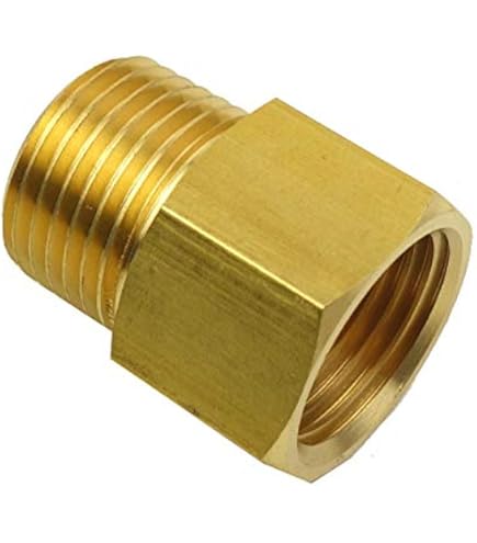 1/4 NPT Female To M20x1.5 Male Brass Bushing Reducer - Pipe Thread Adapter
