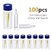 2ml HPLC Vial, Membrane Solutions Autosampler Vial Clear Sample Vials 9-425 Screw-Thread Vial and Blue Screw Cap with Hole, Case of 100