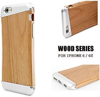 iPhone 6/iPhone 6s Case-LEAPCOVER [Nature Series] Unique Design Made by Wood & Aluminum, Premium Handmade Wood Phone cover Perfect Fit for iPhone 6,iPhone 6s (4.7 in-ch, 1 package)(PIN Cherry)
