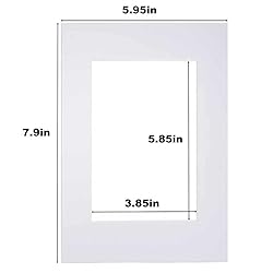 Egofine 6x8 White Picture Mats Pack of 11, Frame