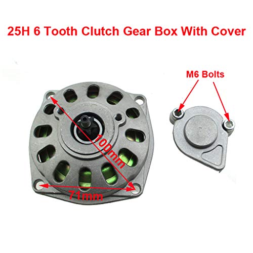 TC-Motor 6 Tooth Clutch Drum Gear Box 68 Tooth Rear Chain Sprocket 25H Chain (136 Links) For 2 Stroke 47cc 49cc Minimoto Pocket Bike 4 Wheeler Quad ATV