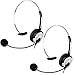 Arama PTT MIC Headphone Headset w/Adjustable Band for Midland GMRS FRS Radios (2 Pack)