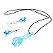 Ecloud Shop Unique Teardrop shaped Lampwork Murano Glass Bead Fashion blue Pendant Earring Set