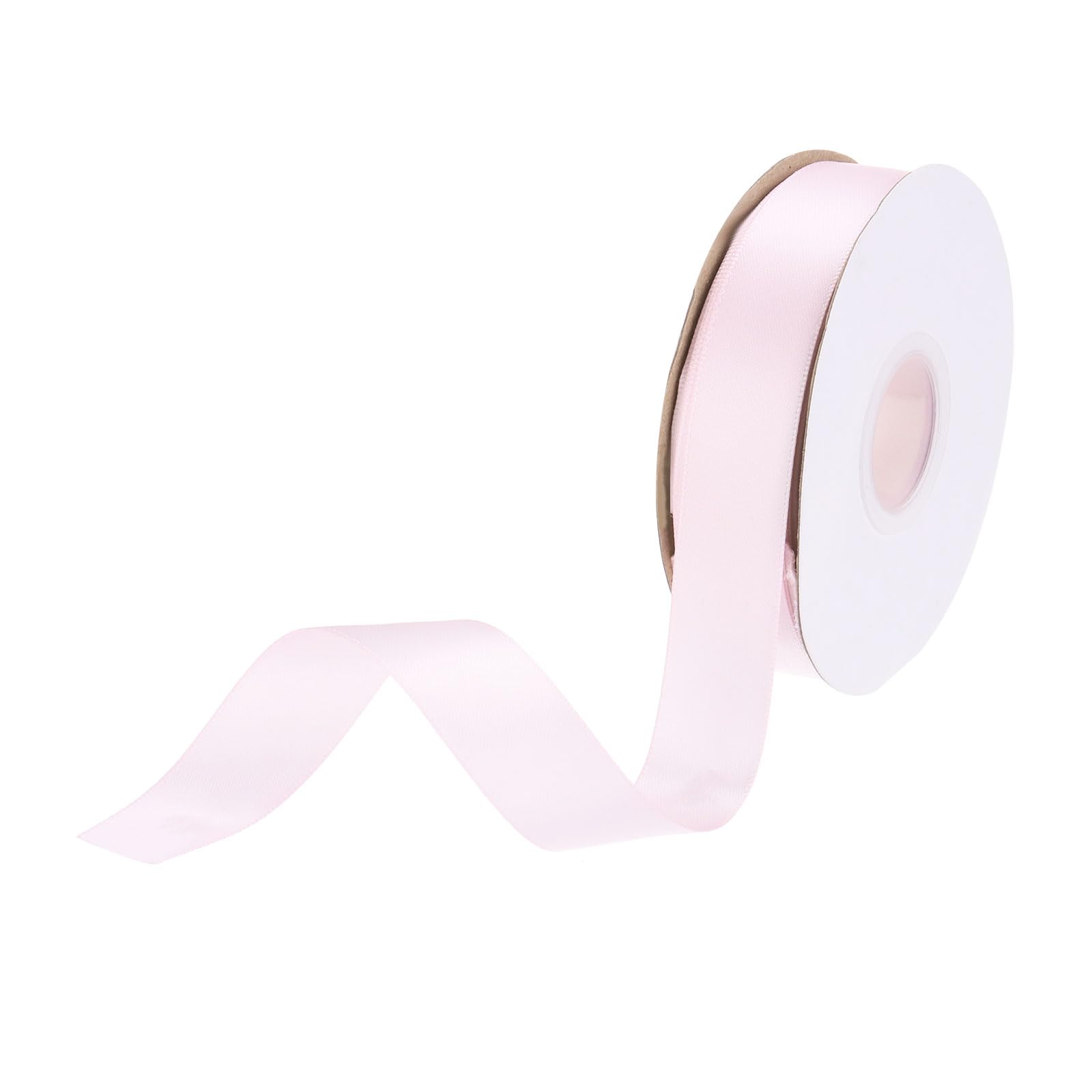 DMiotech 20mm Satin Ribbon 23m/75ft Thin Double Face Fabric Grosgrain Ribbon for Gift Wrapping Floral Hair Flower Bouquet, Pale Pink