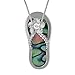 Sterling Silver Abalone Shell Slipper Flip Flop Pendant Necklace, 16+2