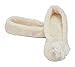 MIXIN Women's Ballerina Soft Sole Home Slippers with Lace Flower Beige