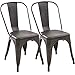 Poly and Bark Trattoria Kitchen and Dining Metal Side Chair in Bronze (Set of 2)