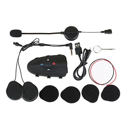 Malcam Two Riders Waterproof Windproof Wireless Full Duplex Intercom,Bluetooth 3.0 Motorcycle Bicycle Helmet Interphone Headset ,Auto answer the phone, Within 1200 meters(2 PACK)