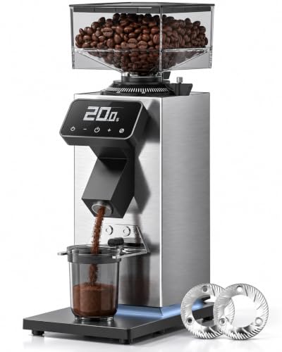 AMZCHEF 64mm Flat Burr Coffee Grinder
