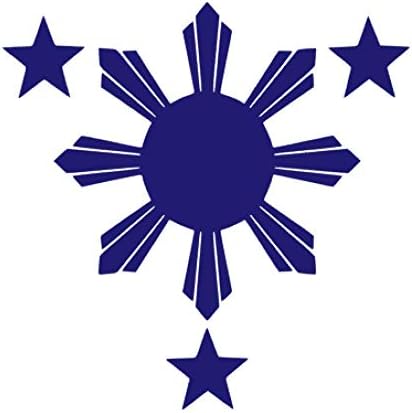 Philippines Flag 1 Sun and 3 Stars Vinyl Sticker Decals for Car Bumper Window MacBook pro Laptop iPad iPhone (3" x 3", Purple)