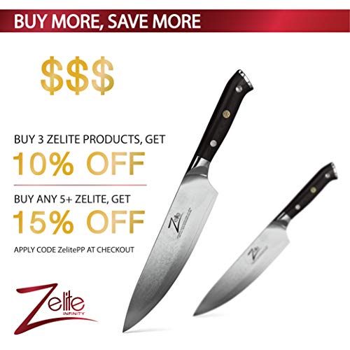 Meat Carving Knife and Fork Set (10 Inch) by Zelite Infinity - Alpha-Royal Japanese Series - Japanese AUS10 Super Steel 67-Layer Damascus - For Professional Chefs and Home Cooks
