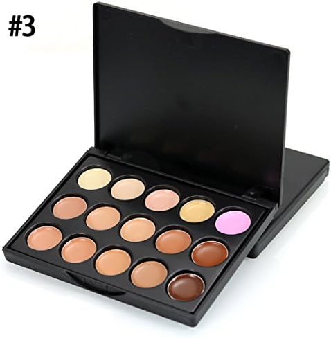 HUIZIjin MIni 15 Colors Face Concealer Camouflage Cream Contour Palette (C)