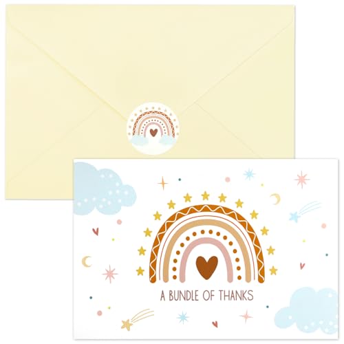 ROLYTA 50 Pcs Baby Shower Thank You Cards, 4