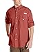 Columbia Men's Standard PFG Bonehead Long Sleeve Shirt, Cotton, Relaxed Fit, Sunset Red, Large