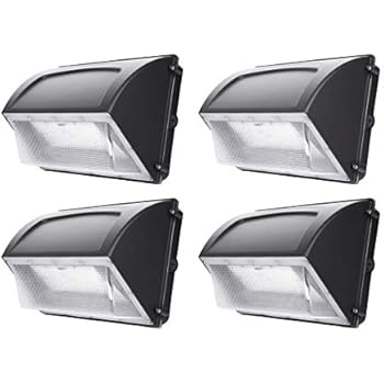 Hyperikon LED Wall Pack, 60W (HPS HID Replacement), Commercial and Industrial Outdoor Lighting, 5000K, IP65 Waterproof, 4 Pack