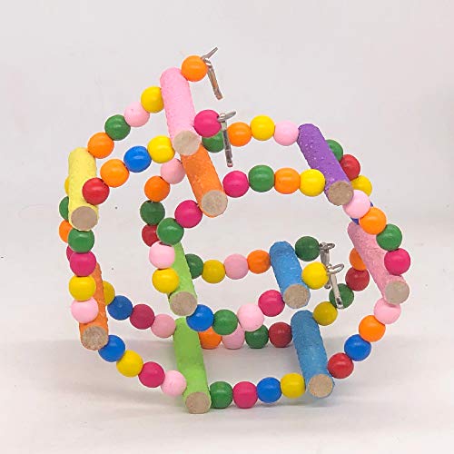 Bird Ladder Parrot Toys, Rough Surface Perch Grinding Nail Cage Accessories Toys for African Gray and Medium Bird