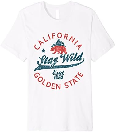 Men's California Stay Wild Golden State T-shirt apparel Medium White