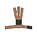 Krayney Adult Youth Archery Leather Gloves Finger Protector Shooting Hunting Arrow Bow Archery Protective Gear Accessories (Brown-Youth Size)