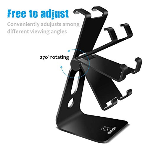 Cell Phone Stand, Hootech Adjustable Cell Phone Stand, Cradle, Dock, Holder Compatible with iPhone Xs Max XR 6 6s 7 8 X Plus 5 5s 5c Charging, Accessories Desk, Android Smartphone - Black