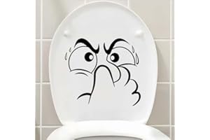 1Pack Funny Bathroom Sticker - Cute Surprised Expression Face，Self-Adhesive Toilet Decoration，Easy to Apply & Remove，Waterpro
