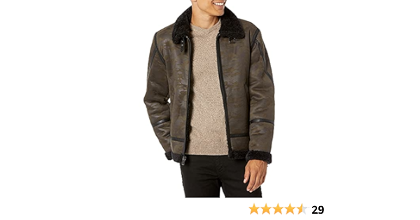 guess sheepskin jacket