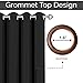 Utopia Bedding Blackout Curtains for Bedroom, Grommet Window Curtains 63 Inch Length 2 Panels, Thermal Insulated Drapes for Living Room (Black, 52W x 63L Inches)