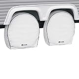 Classic Accessories OverDrive Deluxe RV & Trailer Wheel Cover, 4-Pack, White, (For 24" - 27" diameter tires, up to 8.5" wide)
