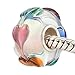 Heart Linked to Heart Charm 925 Sterling Silver Core Flower Glass Charms