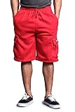 G-Style USA Men's Solid Fleece Cargo Shorts DFP1