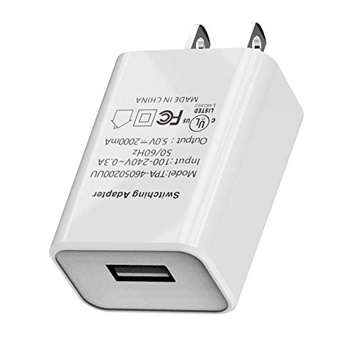 [UL Listed] Kindle Fire Charger AC Adapter 2A Rapid Charger with 5.0 Ft Micro-USB Cable for Kindle Fire HD, HDX,E-Reader,Paperwhite,Fire 7 8 10 Tablets and Phones,Tab Power Supply Cord (White)