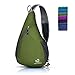 WATERFLY Packable Shoulder Backpack Sling Chest Sport Hiking Bag Cover Bicycle Messenger Cross Body Bag Rucksack (Olive)