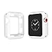 Qinfeng Shock-Proof Anti-Scratch and Shatter-Resistant Soft Slim TPU Protective Cover Bumper Case Compatible with Apple Watch Series 44mm 42mm 40mm 38mm 4 3 2 1 (Matte White, 42MM)
