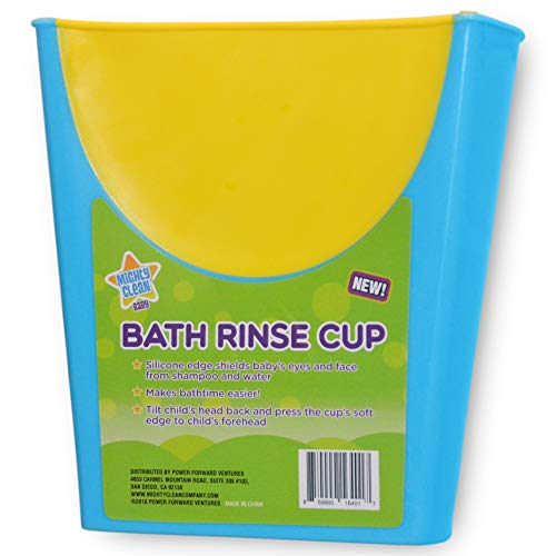 taza de enjuague con champú para bebés mighty clean | baby bath rinser pail para lavar el cabello y lavar el champú protegiendo los ojos de los bebés - niños bañándose sin lágrimas