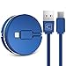 USB Type C Cable, Cafele Retractable Usb C Cable Flexible Fast Data Transmission and Charging USB Type-C Cable for USB C Smartphones Tablets Laptops and More USB C Devices (Dark Blue)