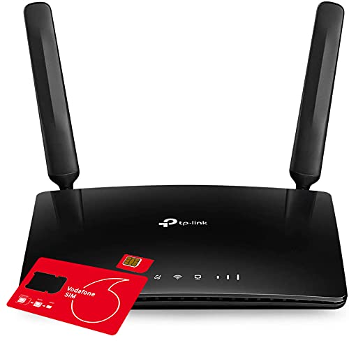 TP-Link MR6400 4G Cat4 LTE Single Band Router with Vodafone Data SIM Card Bundle