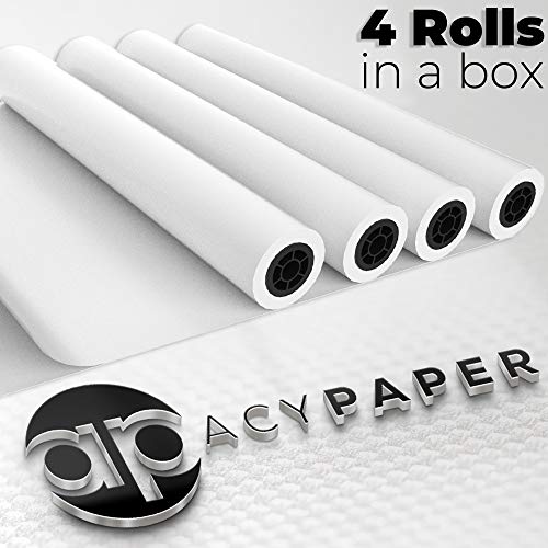 ACYPAPER Plotter Paper 24 x 150, CAD Paper Rolls, 20 lb. Bond Paper on