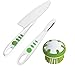 Curious Chef 3-Piece Vegetable Prep Kit for Kids with Kid Safe Vegetable Peeler - 1-Pack, Green/White - Dishwasher Safe Food-Safe Plastic Tools with Nylon Knife & Scrubber