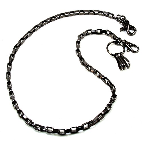 DoubleK Square Strong Biker Key Jean Wallet Chain (20") BLK CS2120BLK
