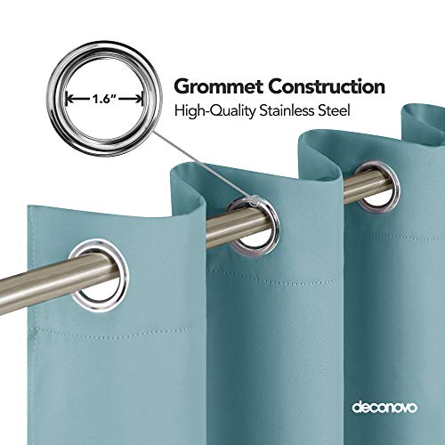 Deconovo Teal Curtains Window Panels Thermal Insulated Blackout