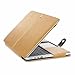 Se7enline Compatible with A1278 MacBook Pro Case PU Leather Book Case for MacBook Pro 13 inch with CD-ROM 2010-2012 Released Sleeve Carrying Cover Folio Case with Transparent Keyboard Cover, Gold