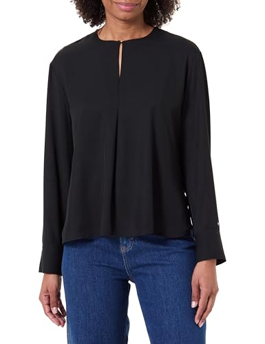 Tommy Hilfiger Blouse Femme Relaxed à Ouverture Goutte D’Eau, Noir (Black), 40