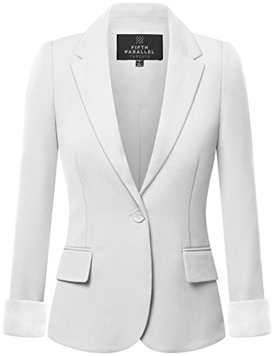 FPT Womens Basic Boyfriend Blazer WHITE 3X-LARGE