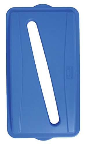 Contico CB107-BL Wall Hugger Recycle Lid, 2 With A Slot For Waste Paper and Cardboard, Blue