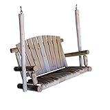 Lakeland Mills 4-Foot Cedar Log Porch Swing, Natural