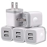 USB Wall Charger Plug, WITPRO 5-Pack 2.1A/5V Dual USB Port Power Adapter Charging Cube Compatible with iPhone X/8/7/6 Plus SE/5S/4S, Samsung, LG, HTC, Android Cell Phone